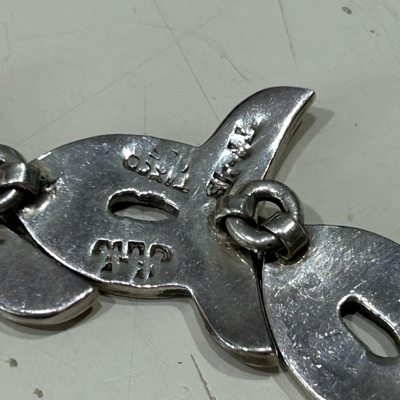 Taxco Mexico inlaid Malachite and Lapis Sterling Silver Bracelet. - Picture 6 of 9